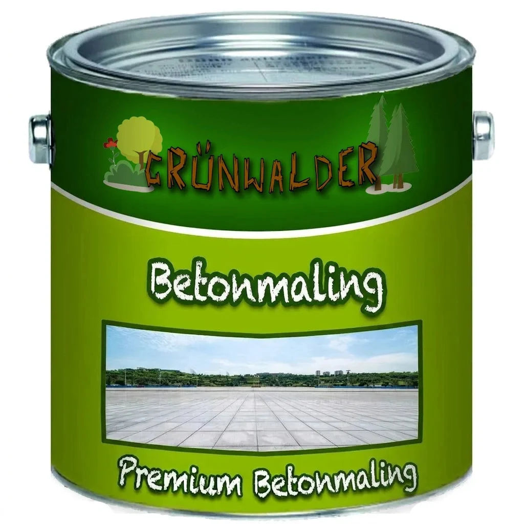 Grünwalder Premium Betonmaling i en grøn metaldåse.