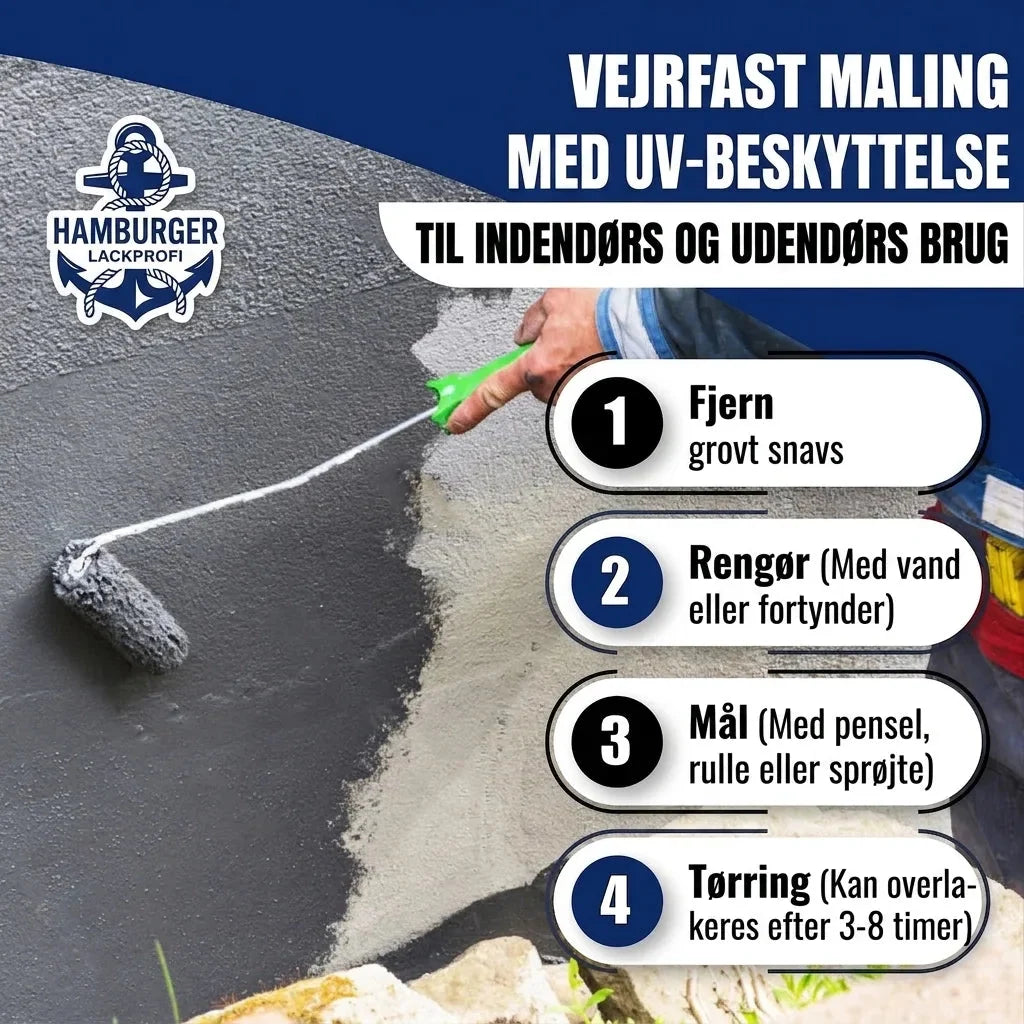 Betonmaling alt-i-ét-sæt (X500) inkl. tilbehør XXL - Hamburger Lack-Profi