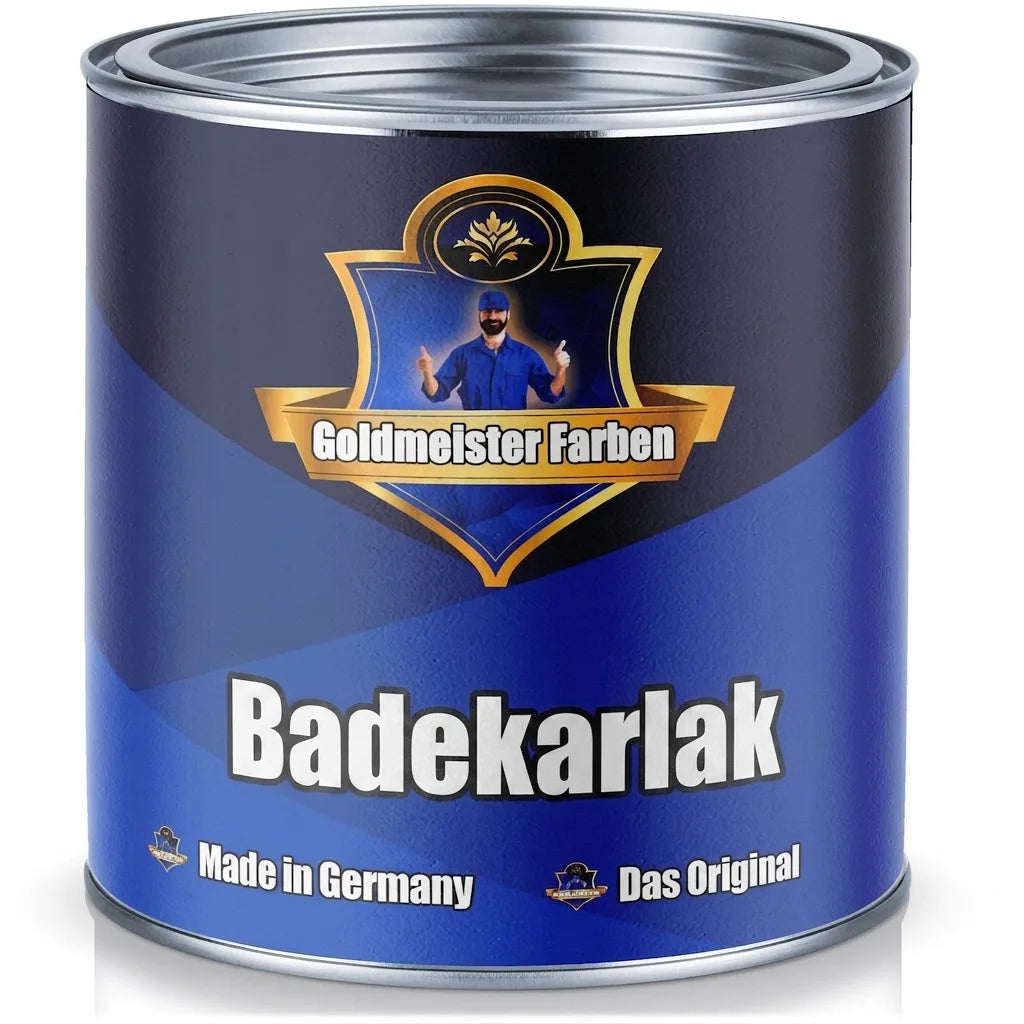 Goldmeister 'Badewannenlack' (badekar lak) i dåse, blåt/guld design, 'Made in Germany'.