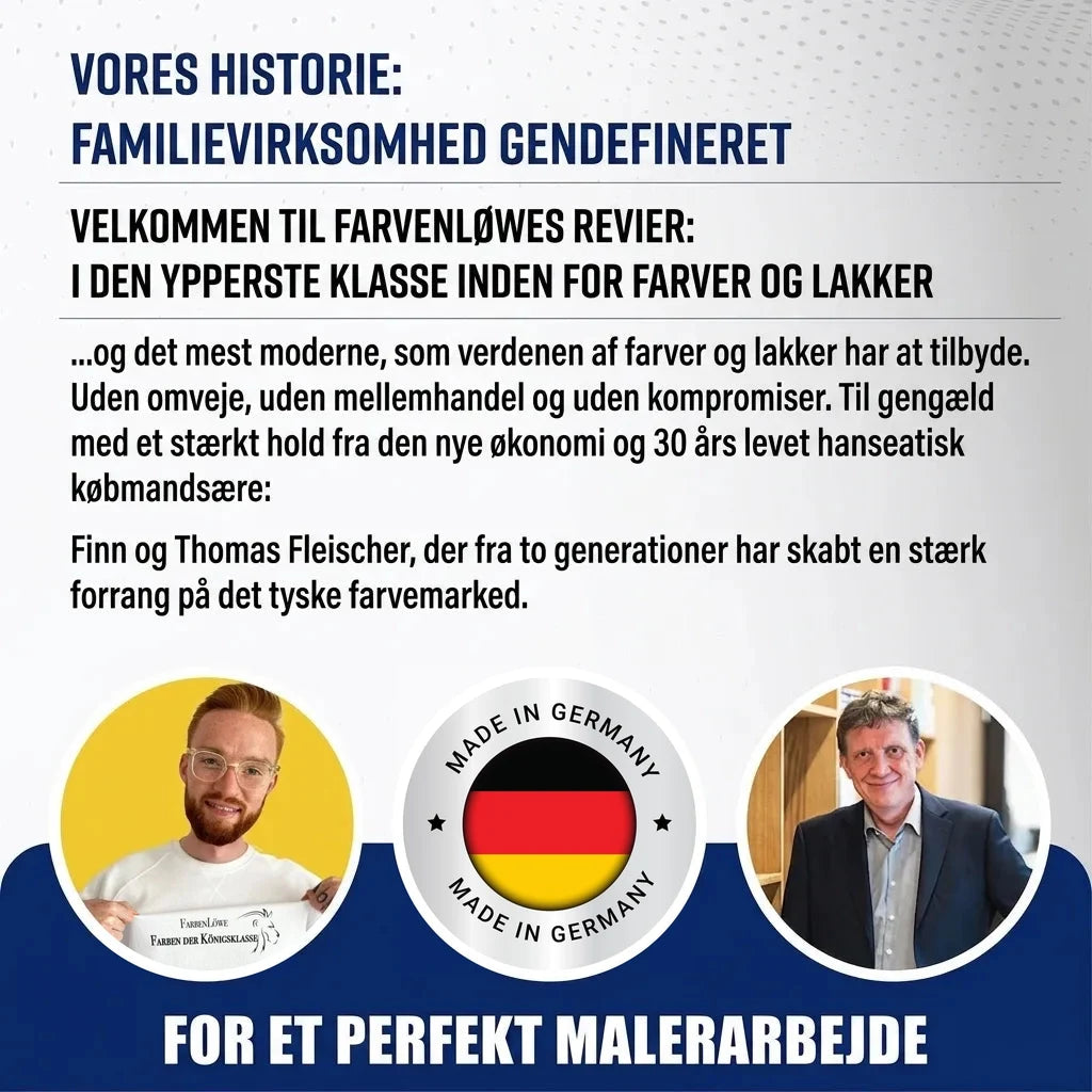 Tysk familievirksomhed redefinerer malingmarkedet. Kvalitetsmaling 'Made in Germany' fra Finn og Thomas Fleischer.