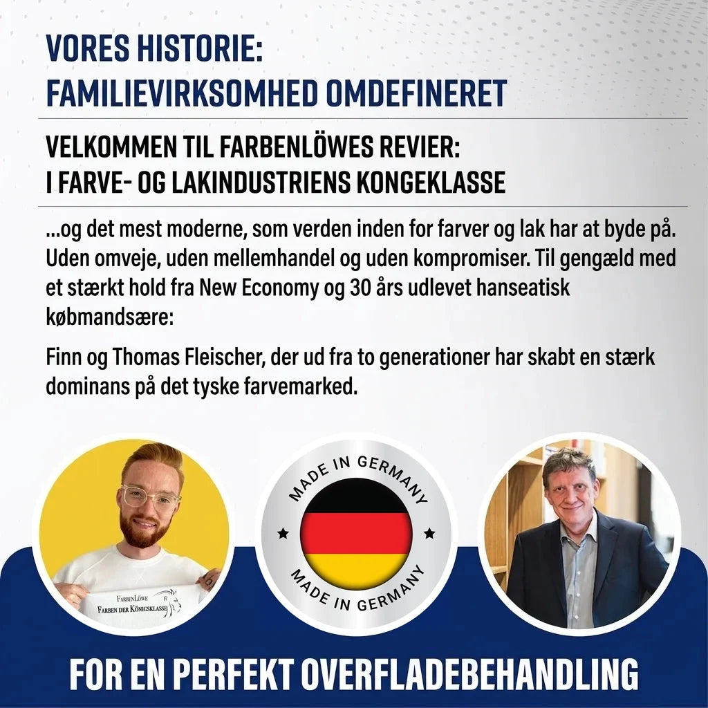 Farbenlöwe familieforetagende redefinerer maling og lak med fokus på tysk kvalitet for et perfekt resultat.