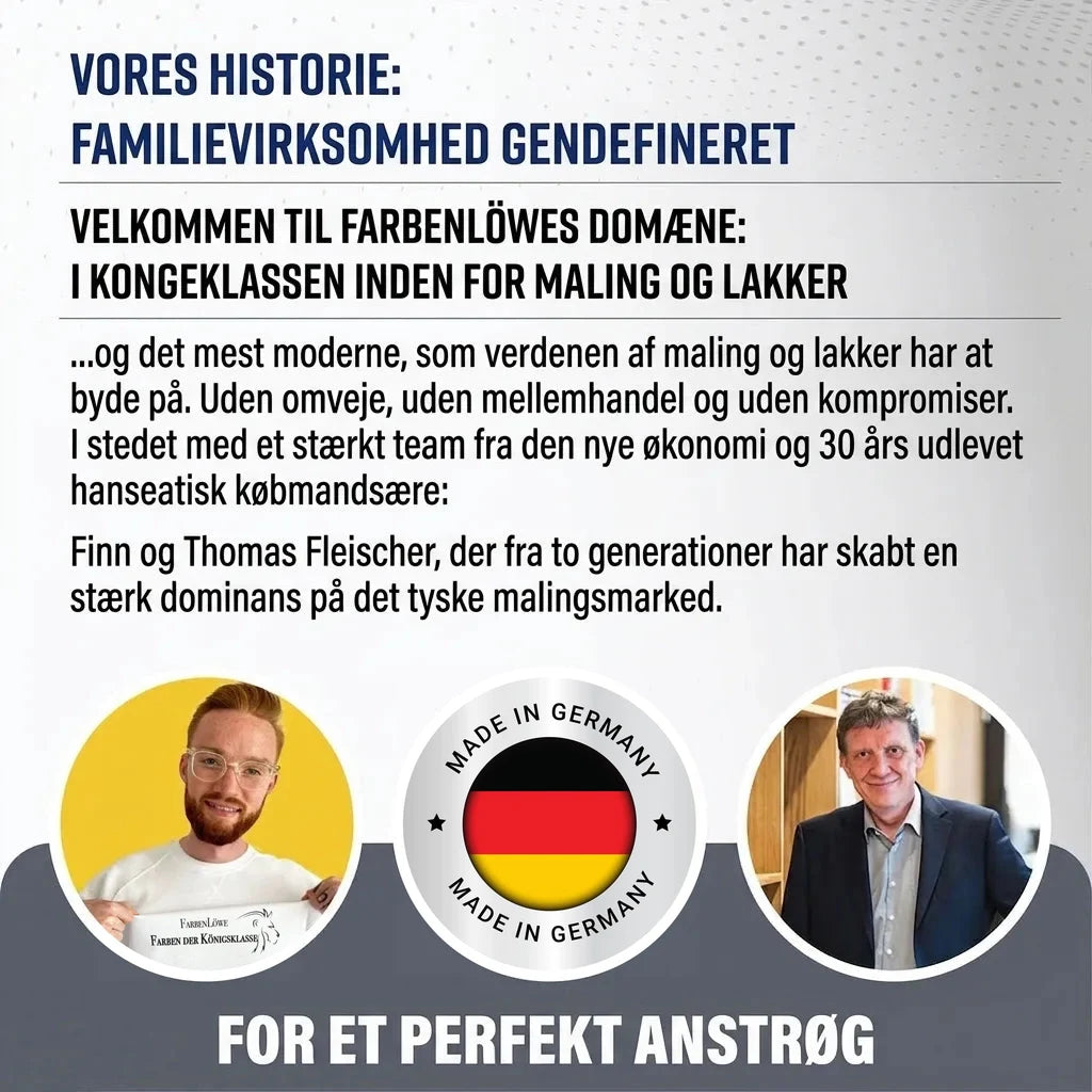 Farbenlöwe: Familievirksomhed inden for maling og lak, 'Made in Germany', med Finn og Thomas Fleischer.